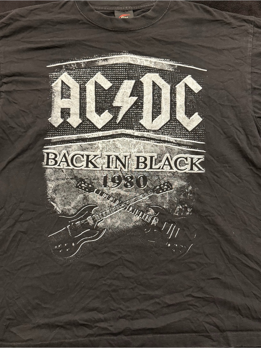 1980 AC/DC Back In Black Men's T-Shirt Size XL